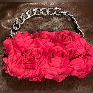 Flower embellished evening purse